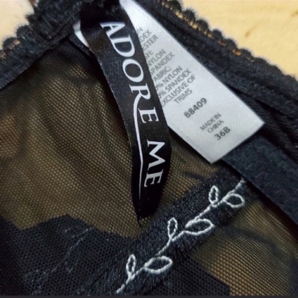 Adore Me Black Lace Accents Babydoll 36B NWOT - Picture 4 of 4